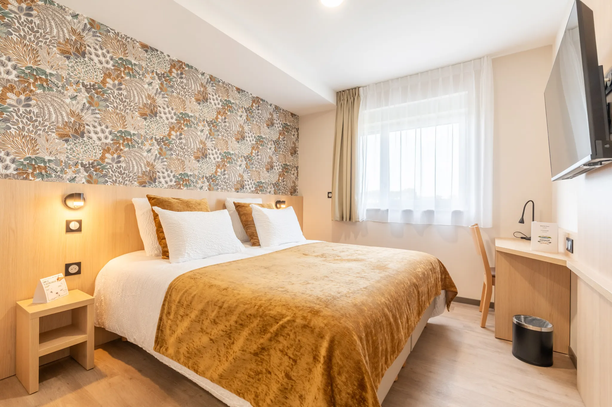 Une chambre double, ambiance florale